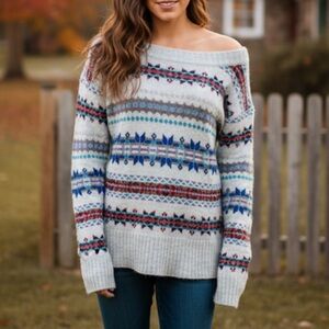 American Eagle Fair Isle 74% Wool Knit sweater XS